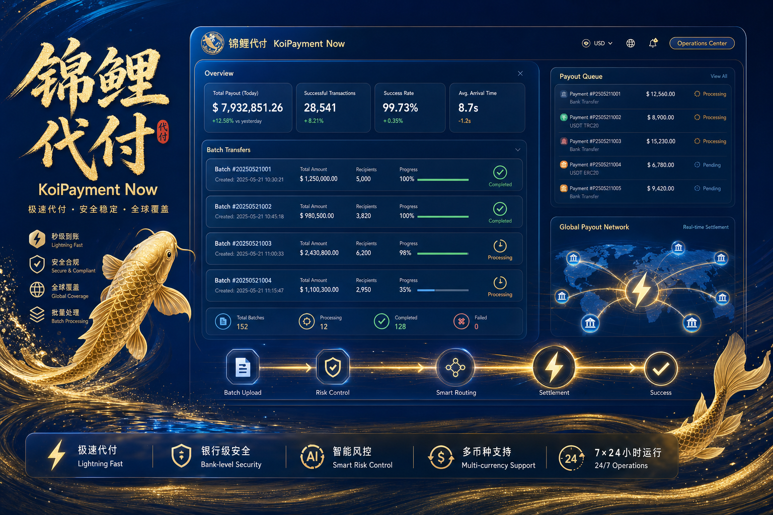 锦鲤代付 KoiPayment_Now 出款指挥中心